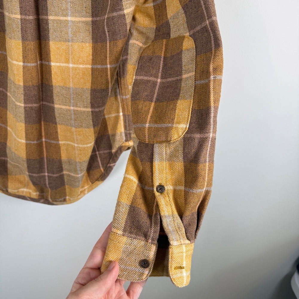 Toad&Co Mustard and Brown Plaid Button-Down Shirt - Picture 7 of 8